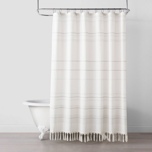 Hearth & Hand Woven Stripe Knotted Fringe Shower